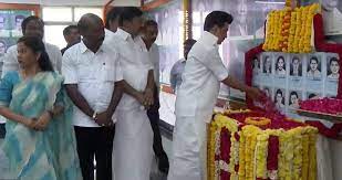 மொழிப்போர் தியாகிகள் மணிமண்டபத்தில் மரியாதை  :  முதல்வர் மு.க.ஸ்டாலின்